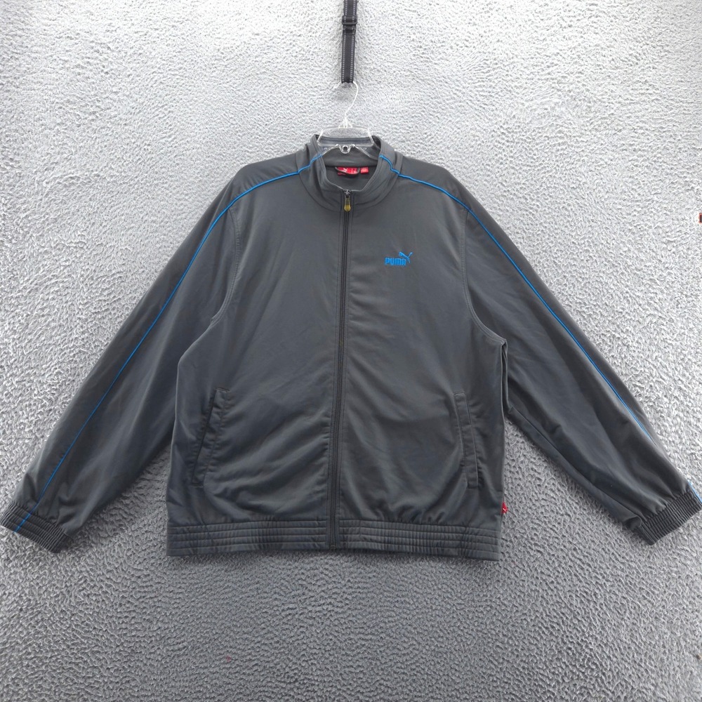Puma Mens Full Zip Track Jacket XL‎ Charcoal Gray Performance Mock Neck Athletic
